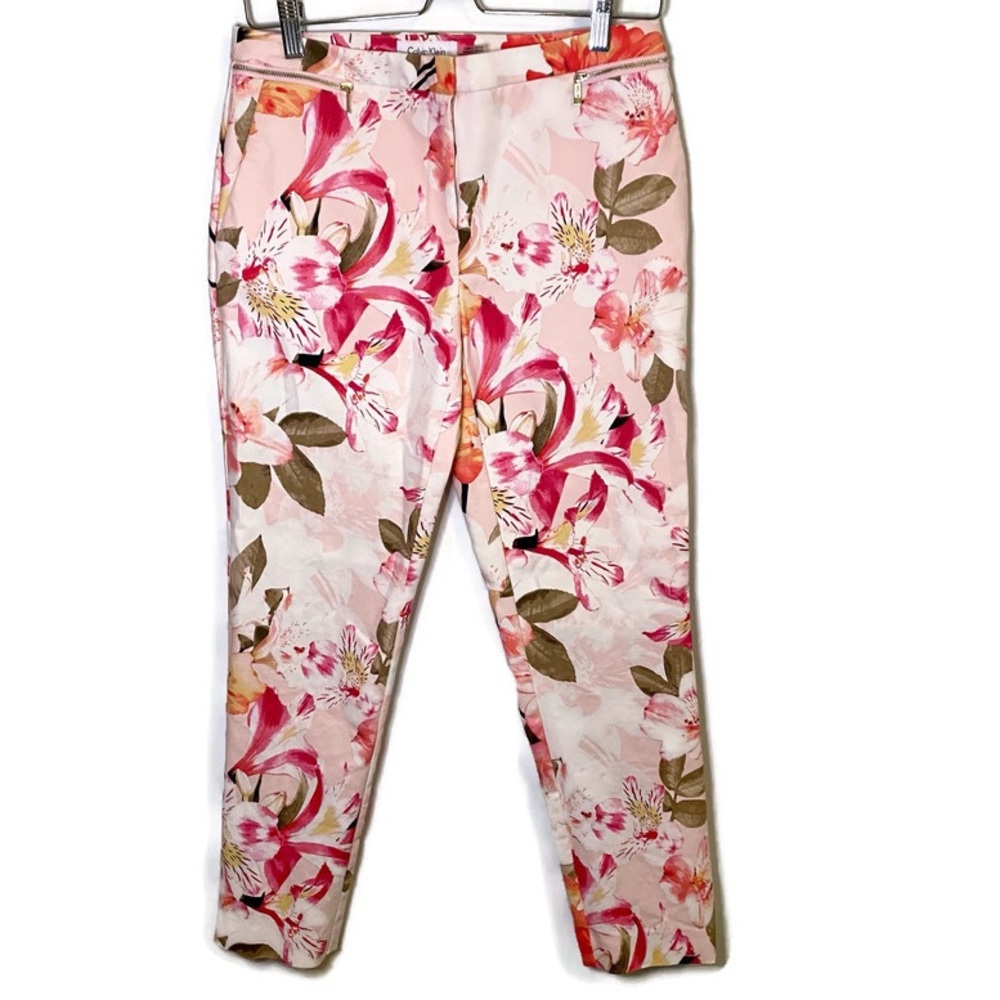 Calvin Klein Floral Pants, Size 4 - Picture 1 of 11
